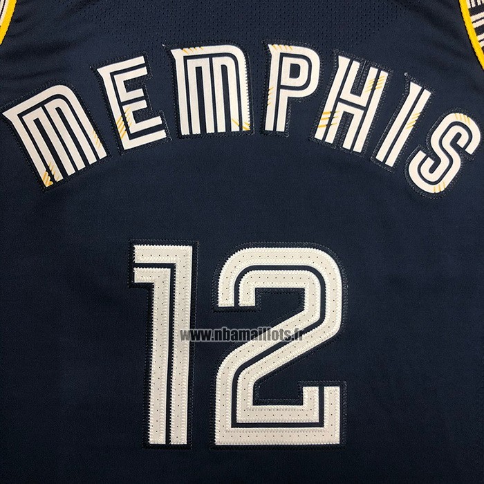 Maillot Memphis Grizzlies Ja Morant NO 12 Ville 2021-22 Authentique Bleu